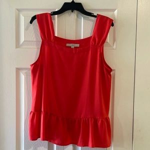 Red Peplum Tank from LOFT / Size L